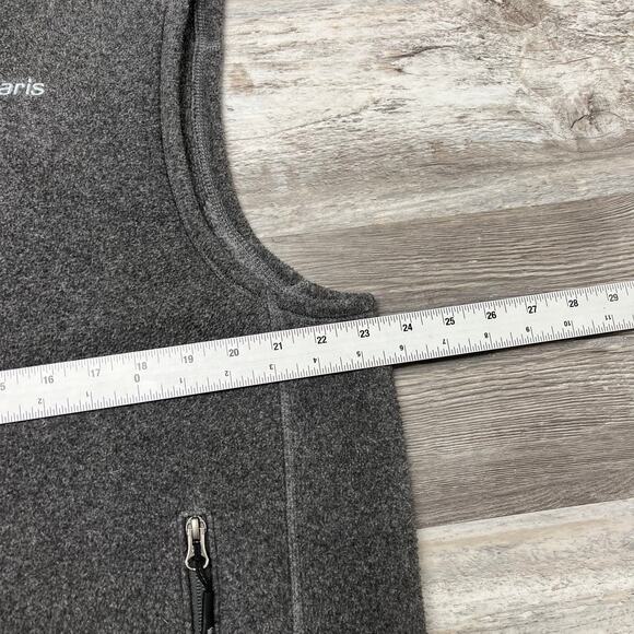 Solaris Fleece Black Gray Mens Large Mock Neck Full-Zip Outdoor Cozy Vest Jacket - Picture 4 of 8